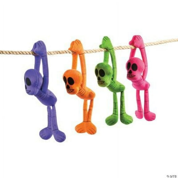 Fun Express Long-Arm Bright Skeletons Multi-color Halloween Party Favors, 12 Count