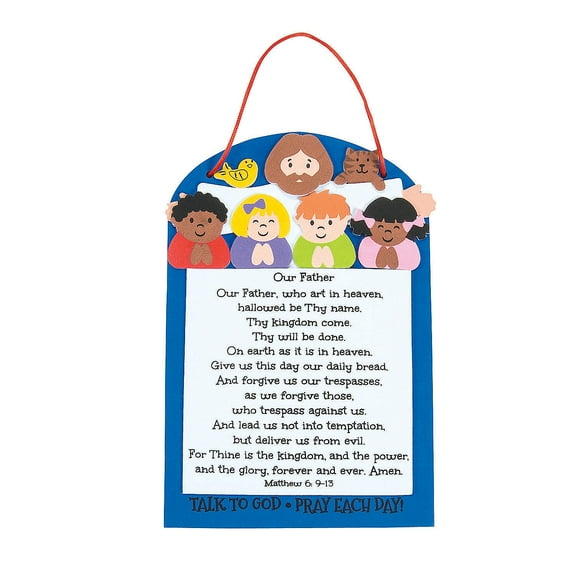 Fun Express Lord's Prayer Craft Kit, Sign Decoration, Hanging Decor, 12 Piece Craft Kit