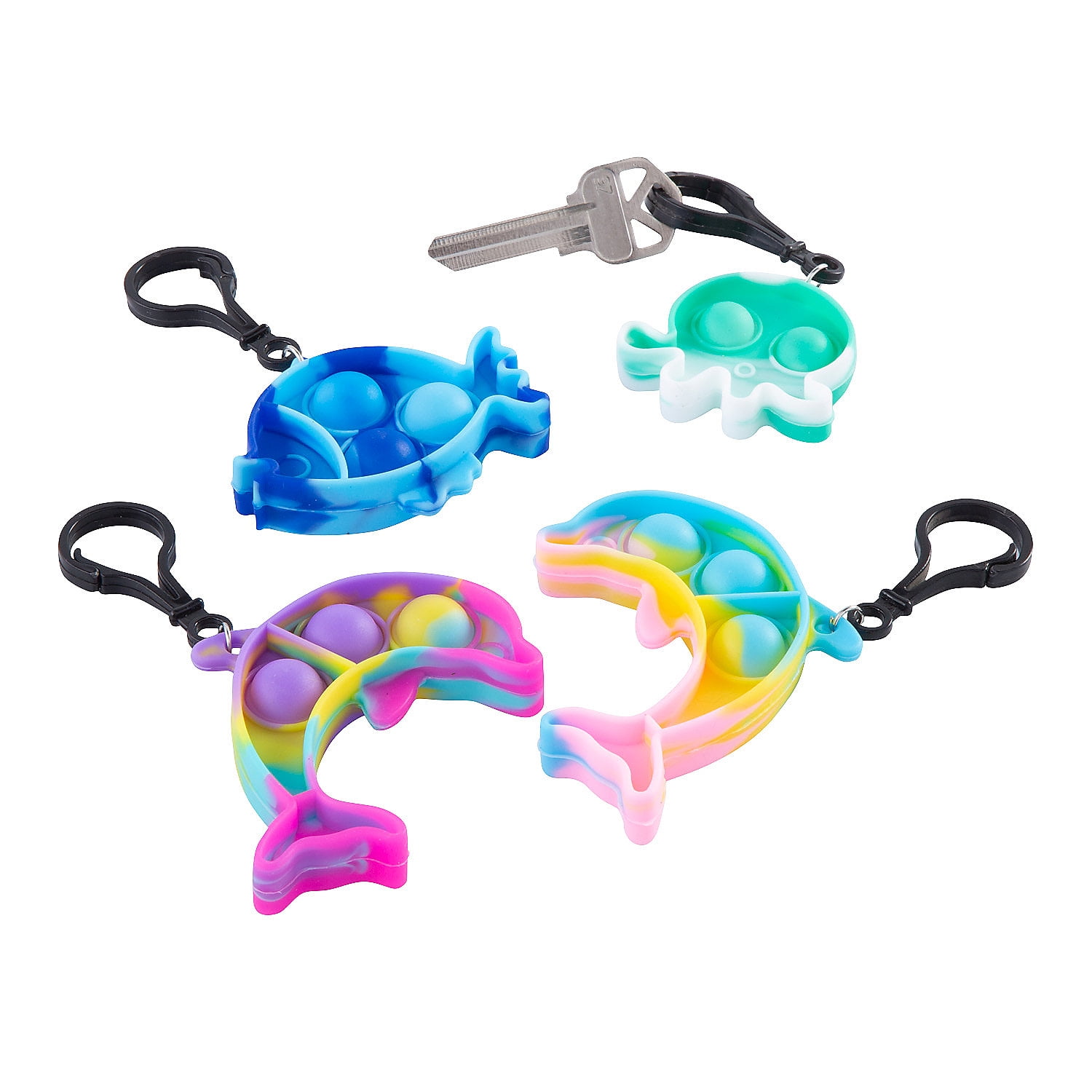 Fun Express Lotsa Pops Popping Toy Mini Sea Life Backpack Clip Keychain Assortment - 36 Pieces