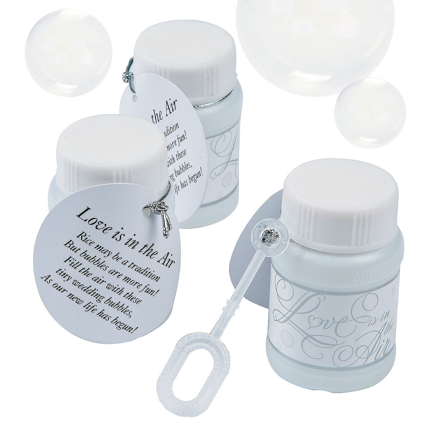 Fun Express - Love Is In The Air Bubble Bottle (2 Dz) for Wedding - Toys - Bubbles - Mini Bubble Bottles - 1oz - Wedding - 24 Pieces