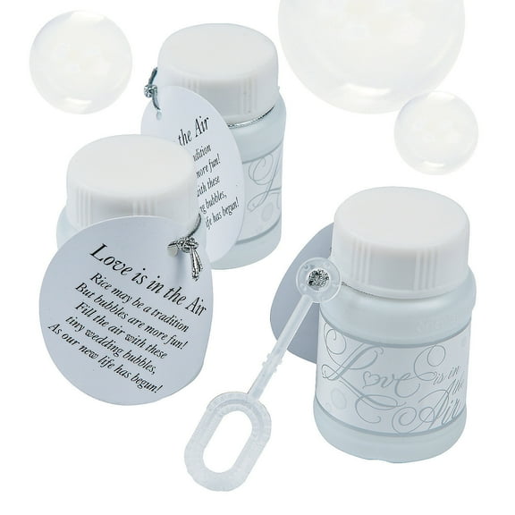 Fun Express - Love Is In The Air Bubble Bottle (2 Dz) for Wedding - Toys - Bubbles - Mini Bubble Bottles - 1oz - Wedding - 24 Pieces