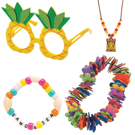Fun Express Luau Wearables Craft Kit Assortment - Makes 48