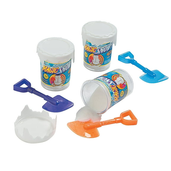 Fun Express Magic Snow Party Favors - Instant Snow Effect for Holiday Parties Weddings Winter Celebrations & Special Occasions - Easy to Use Fun Kids & Adults - Perfect for Seasonal Decor - 12 Pieces