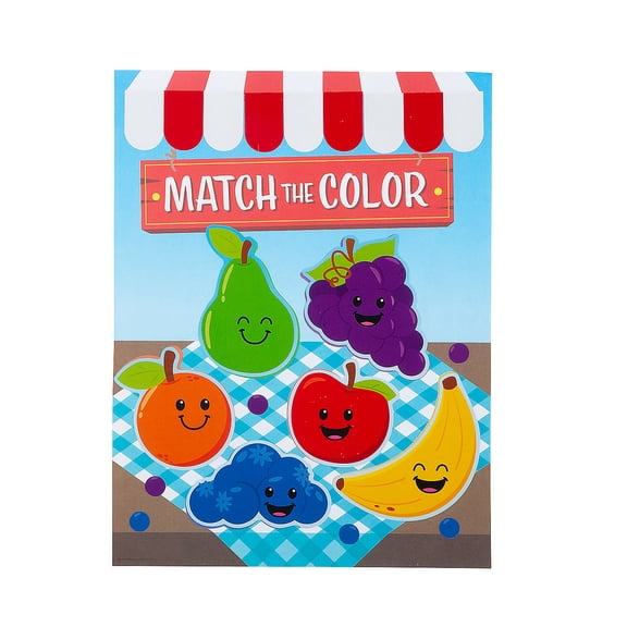 Fun Express Match the Color Fruit Sticker Scenes - 12 Pc