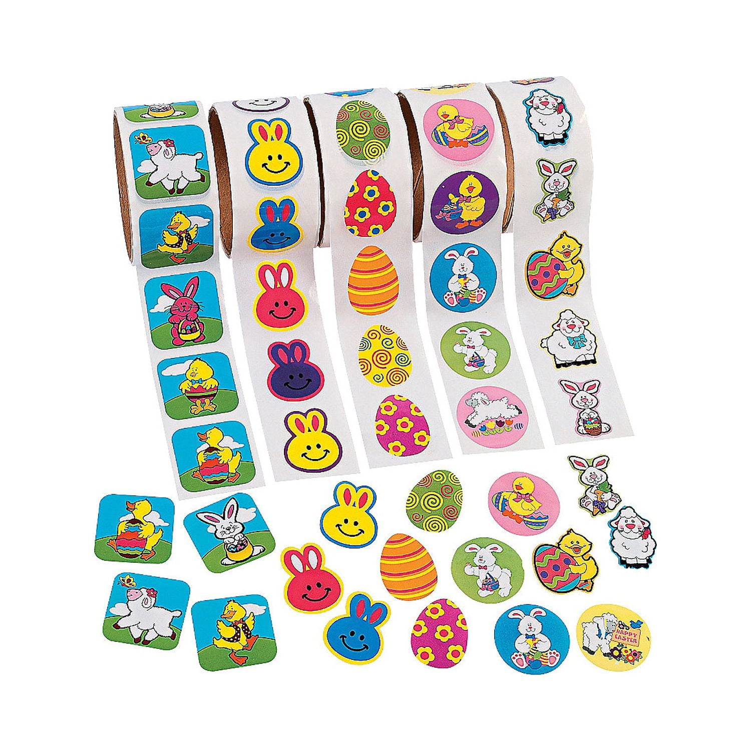 Fun Express Mega Bulk 1000 Pieces Easter Sticker Roll Assortment