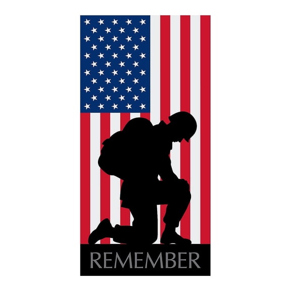 Fun Express Decoration, Memorial Day Front Door Decoration, White, 3' x 6', 1 Count