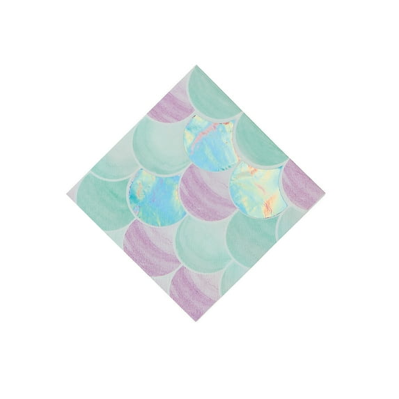 Mermaid Sparkle Bubbles Beverage Napkins - 16 pieces