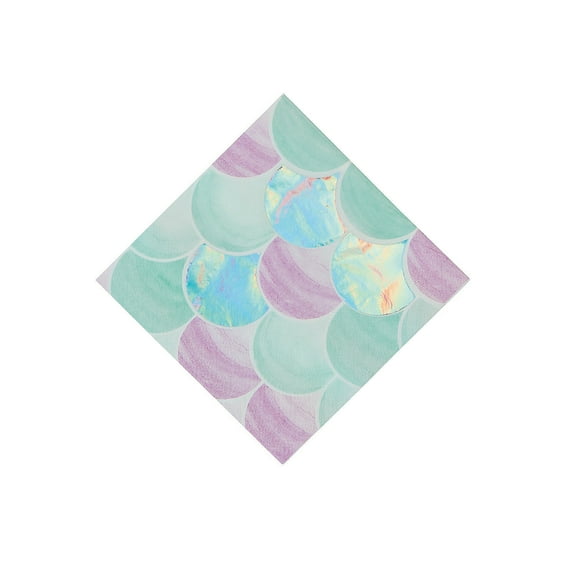 Mermaid Sparkle Bubbles Beverage Napkins - 16 pieces