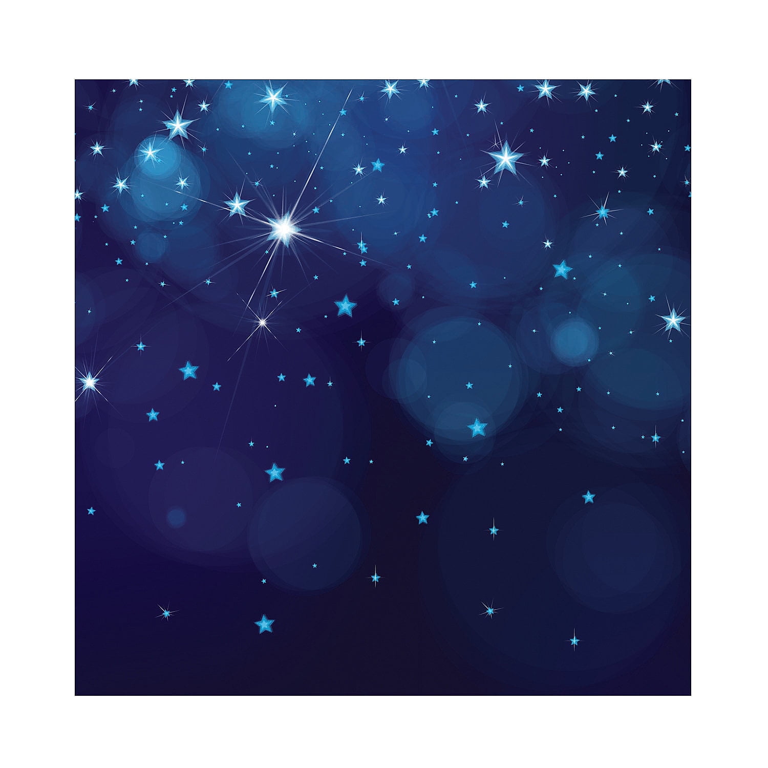 Midnight Blue Starry Night Plastic Banner for Magical Events