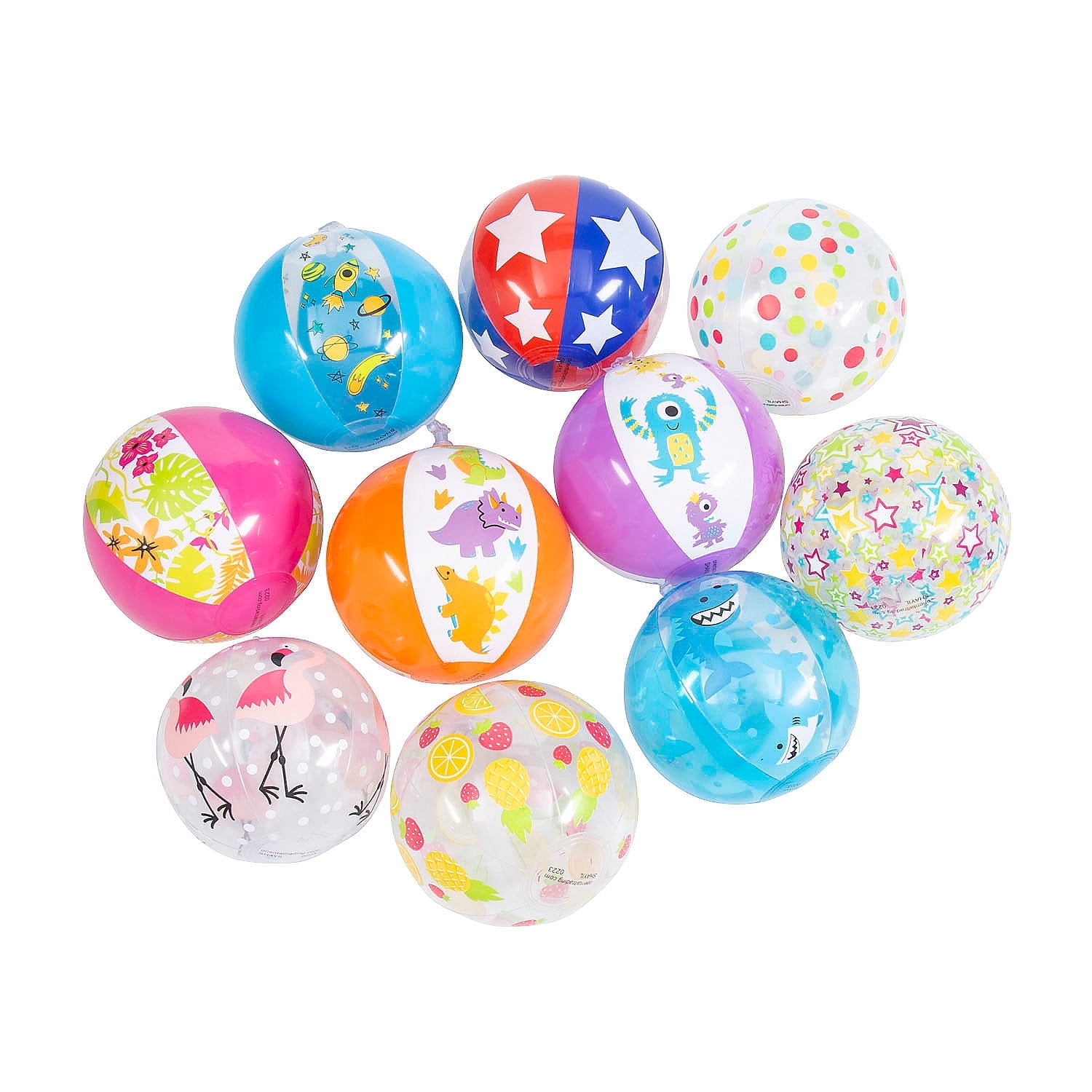 Fun Express Mini Bulk Beach Balls (Set of 50) Outdoor, Pool and Beach Toys for Kids