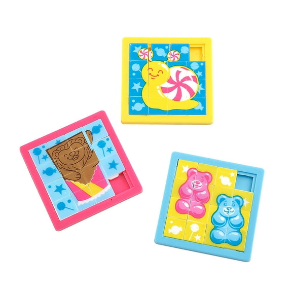 Fun Express Mini Candy Critters Slide Puzzles - 12 Pieces