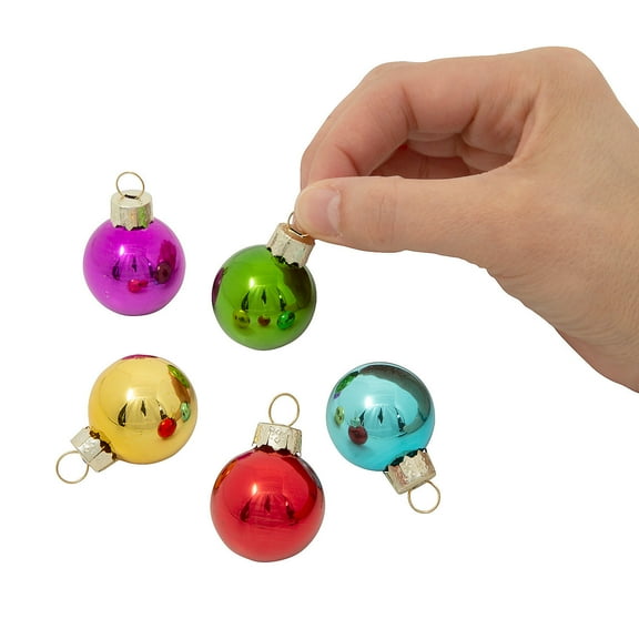 Fun Express Mini Colored Glass Christmas Ornaments - 20 Pc.