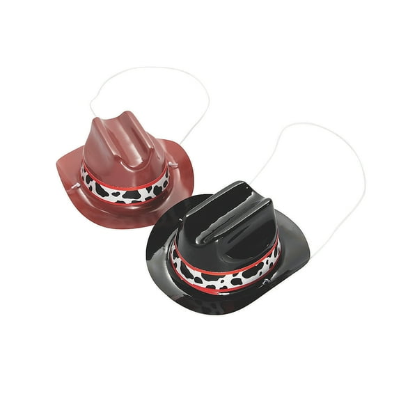 Fun Express Mini Cowboy Hats Fun Party Favors & Western-Themed Birthday Accessories Kids & Adults Perfect for Cowboy Rodeo & Western Parties Receptions and Celebrations Assorted Colors 12 Piece