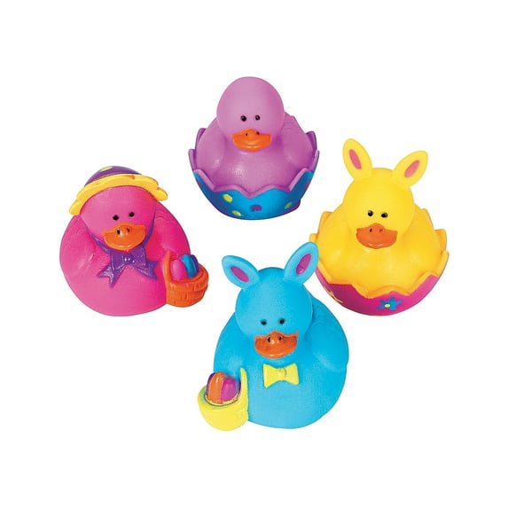 Fun Express Mini Ducks Multi-color Plastic Easter Eggs, 24 Pieces