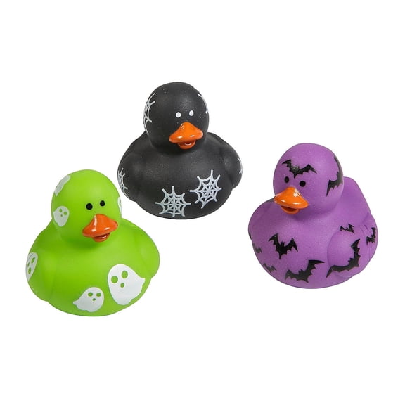Fun Express Mini Halloween-Printed Rubber Ducks - 24 Piece