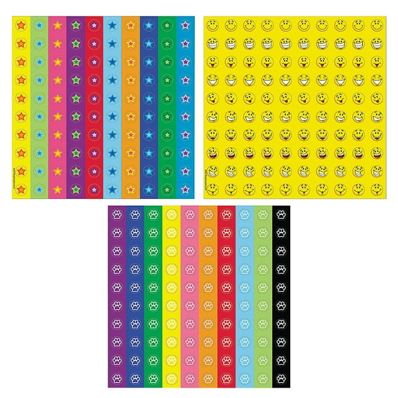 Fun Express Mini Reward Sticker Assortment Kit, Bulk 4800 Pc