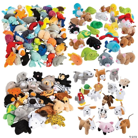 Fun Express Mini Stuffed Animal Assortment Bulk 200 Pieces