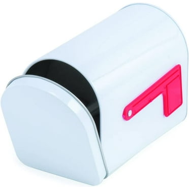 Fun Express Mini White Tinplate Mailbox Toy, 5 inch x 3 inch, Great for Kids Crafts, Valentine's Exchange and Decorating Activities