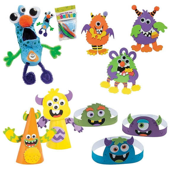 Fun Express Monster Character Craft Kit Assortment - Makes 48