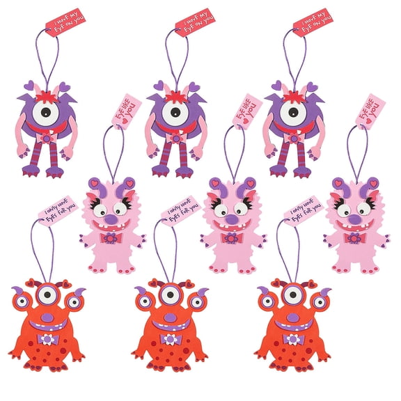 Fun Express Monster Valentine Ornament Craft Kit - Makes 48