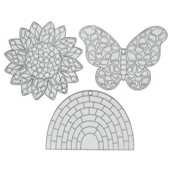 Fun Express Mosaic Plastic Suncatchers Large - 12 Pieces