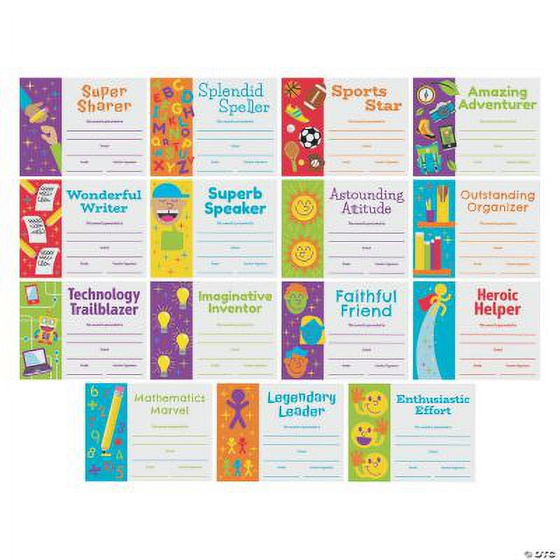 Fun Express Multi-Color Paper Award Certificates, with 11" x 8.5" Size, 30