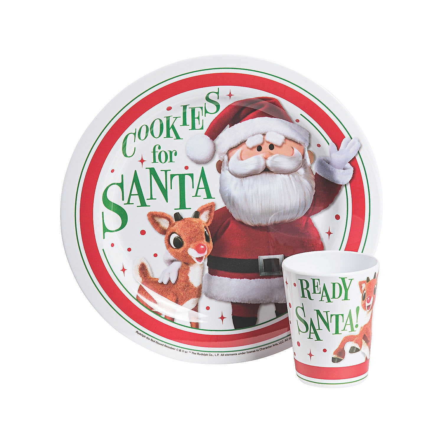 16 oz. Whimsical Christmas Santa & Reindeer Disposable Paper