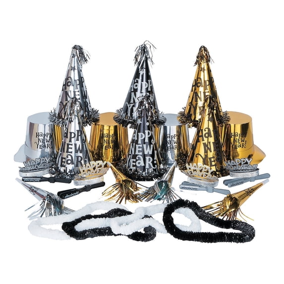 Fun Express Multi-color Holiday New Year Party Supply Sets, (175 Pieces)