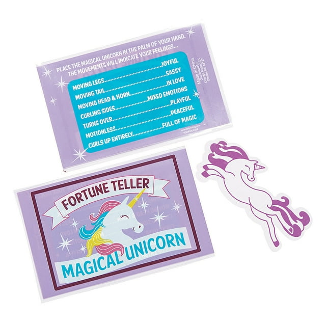 Fun Express Multi-color Unicorn Fortune Teller Party Favors, 144 Count