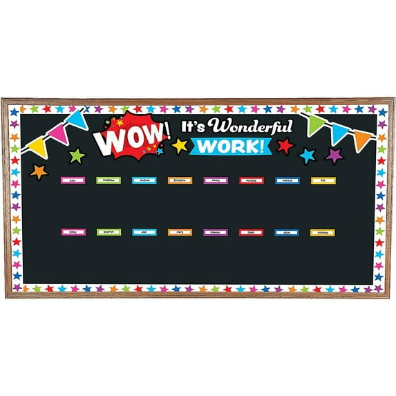 Fun Express Multicolored Wow Work Wall Cardstock Bulletin Board Set ...