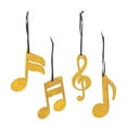 thumbnail image 1 of Fun Express Musical Note Gold Wooden Christmas Decorative Accent Ornaments, 12 Count, 1 of 1