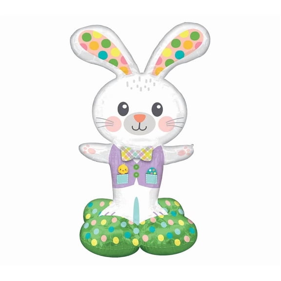 Fun Express Mylar Balloon Spotted Easter Bunny 46"