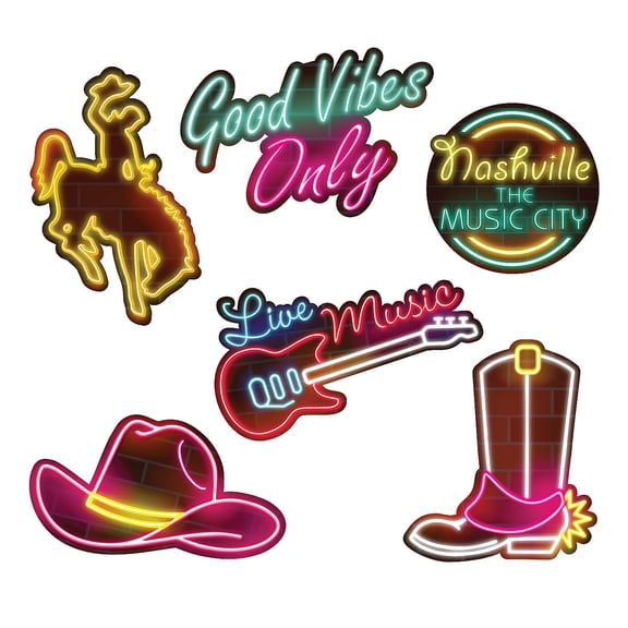 Nashville Music City Party Cutouts - 6 pieces