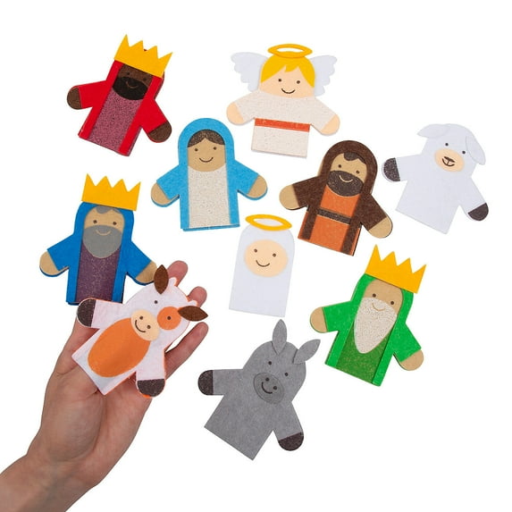 Fun Express Nativity Finger Puppet Set - 10 Pieces