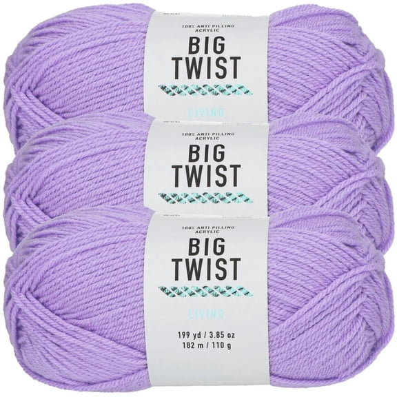 Fun Express New Lavender Medium Weight Anti Pilling Acrylic Yarn - 3 Skeins