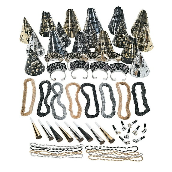 Fun Express - New Year's Fantasy Kit For 100 for New Year's - Party Supplies - Party Packs Adult & Family - Party Packs - New Year's - 300 Pieces