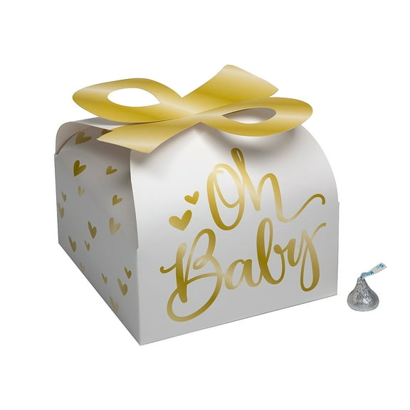 Fun Express Oh Baby Shower Gift Boxes with Bow - 12 Pieces