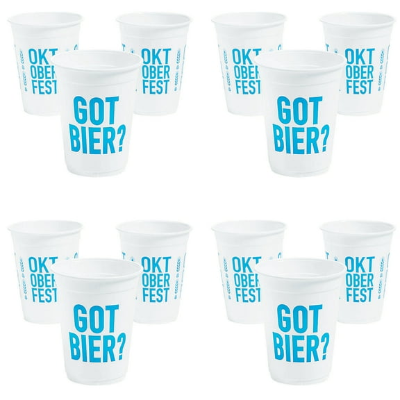 Fun Express Oktoberfest Got Bier Disposable Plastic Cups Bulk 200 Ct