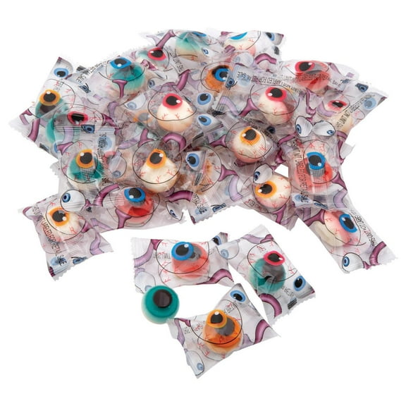 Fun Express Oozing Eyeballs Candy - Assorted Fruit Flavor - 36 Pieces