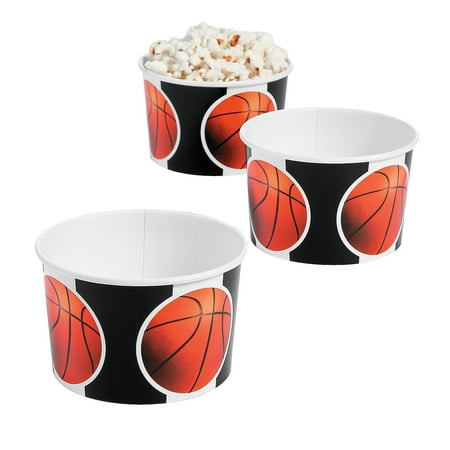 Fun Express Orange Basketball Snack Bowls - 12 Pieces