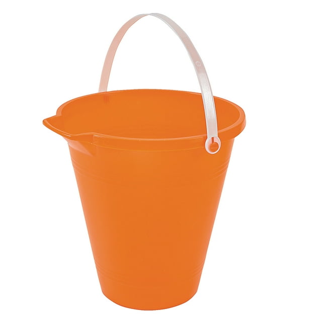 Fun Express - Orange Sand Bucket for Summer - Toys - Active Play - Beach Toys - Summer - 1 Piece