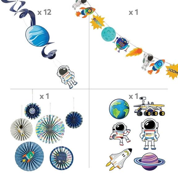 Fun Express Out of This World Space Party Decorating Kit - 25 Pc