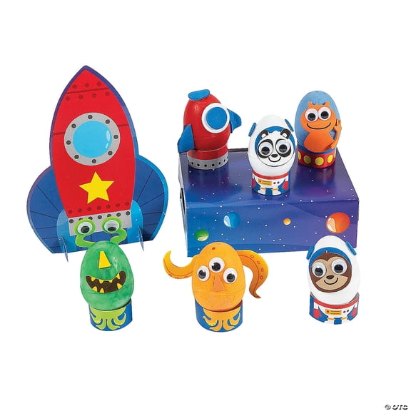 Fun Express Outer Space Scene Egg Decorating Craft Kit - Makes 6