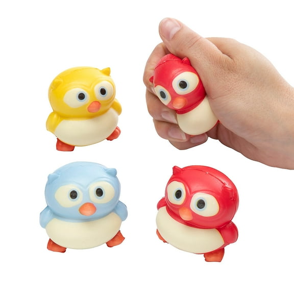 Fun Express - Owl Stress Toys - Toys - Balls - Relaxables - 12 Pieces