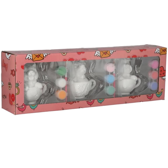 Fun Express Paint Your Own Pups in Cups Plaster Character Craft Kit - Makes 3