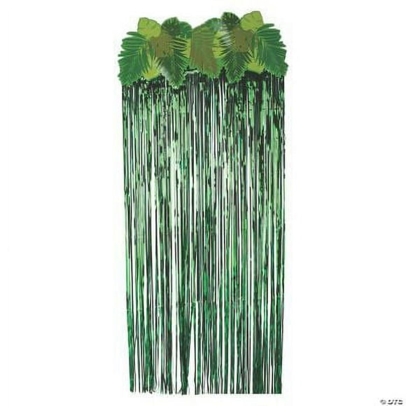 Fun Express Palm Leaf Door Curtain Tropical Luau Party Decor for Indoor & Outdoor Events Easy to Hang Ideal for Hawaiian-Themed Celebrations Pool Parties Weddings & Tropical Decor 1 Piece