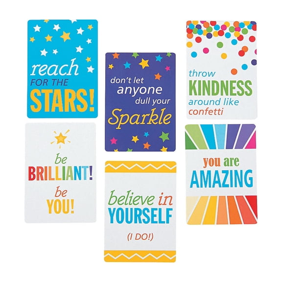 Fun Express Paper Mini Encouragement Card, Assorted, 48 Piece