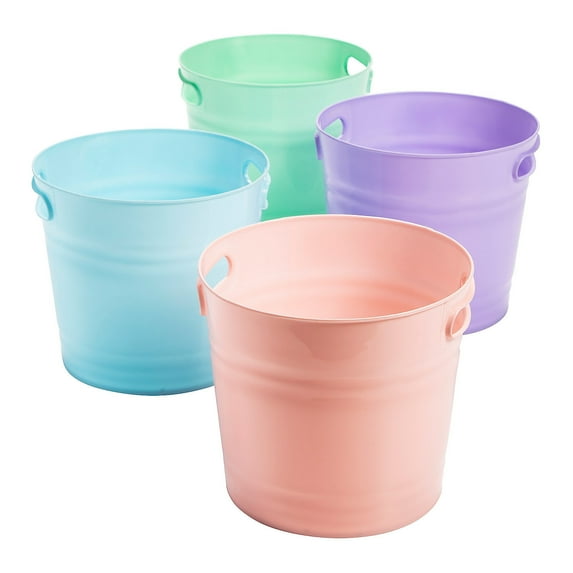 Fun Express Pastel Plastic Bucket Assortment - 4 Pieces