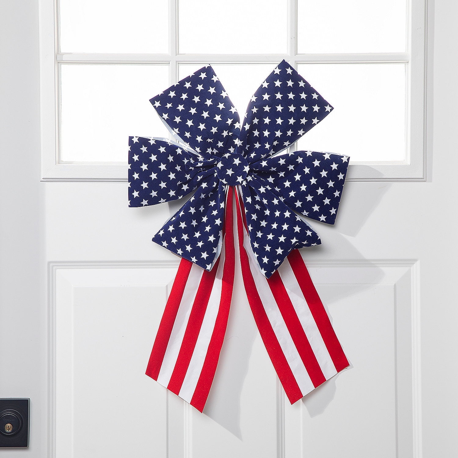 Fun Express Patriotic American Flag Flocked Bows - 6 Pieces