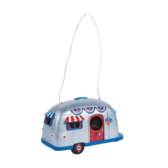Fun Express Patriotic Camper Birdhouse - Home Decor - 1 Piece